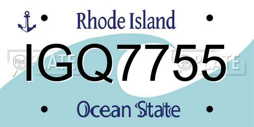 IGQ7755 Rhode Island License Plate