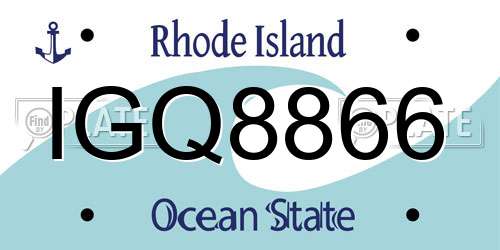 IGQ8866 Rhode Island License Plate