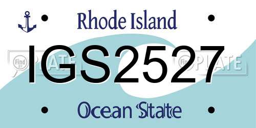 IGS2527 Rhode Island License Plate