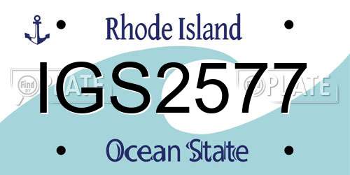 IGS2577 Rhode Island License Plate