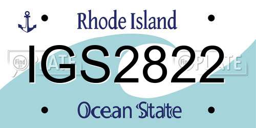 IGS2822 Rhode Island License Plate