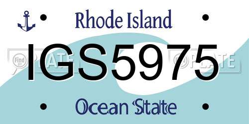 IGS5975 Rhode Island License Plate