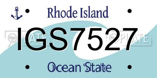 IGS7527 Rhode Island License Plate