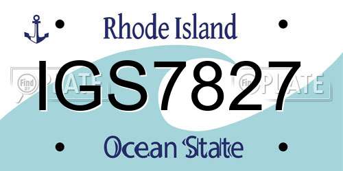 IGS7827 Rhode Island License Plate