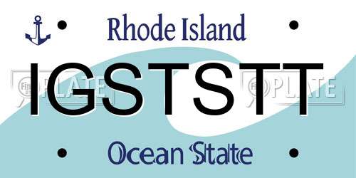 IGSTSTT Rhode Island License Plate