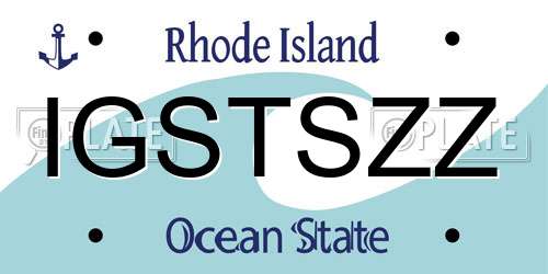 IGSTSZZ Rhode Island License Plate
