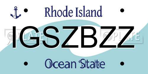 IGSZBZZ Rhode Island License Plate