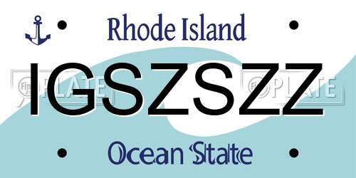 IGSZSZZ Rhode Island License Plate