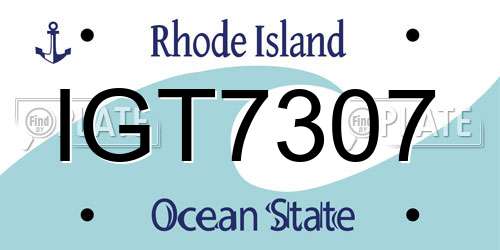 IGT7307 Rhode Island License Plate