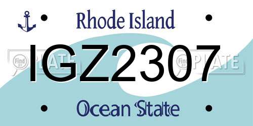 IGZ2307 Rhode Island License Plate