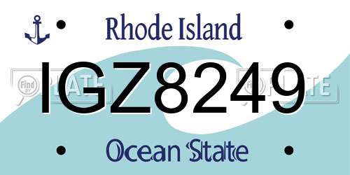 IGZ8249 Rhode Island License Plate