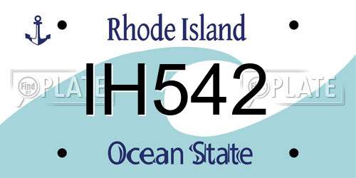 IH542 Rhode Island License Plate