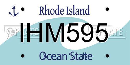 IHM595 Rhode Island License Plate