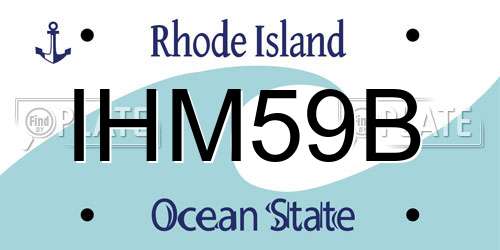 IHM59B Rhode Island License Plate