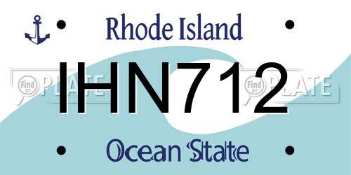 IHN712 Rhode Island License Plate