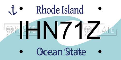 IHN71Z Rhode Island License Plate