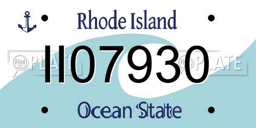 II07930 Rhode Island License Plate