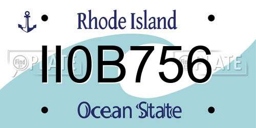 II0B756 Rhode Island License Plate
