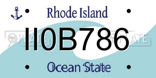 II0B786 Rhode Island License Plate