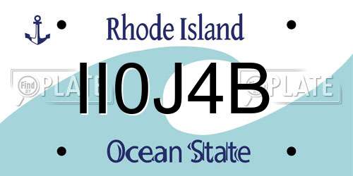 II0J4B Rhode Island License Plate