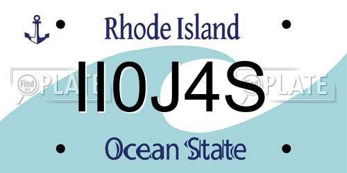 II0J4S Rhode Island License Plate