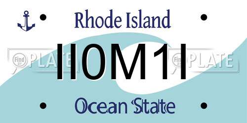 II0M1I Rhode Island License Plate
