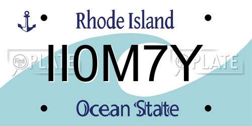 II0M7Y Rhode Island License Plate