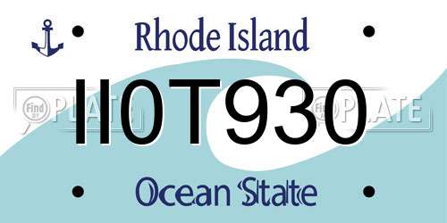 II0T930 Rhode Island License Plate