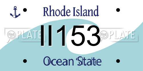 II153 Rhode Island License Plate
