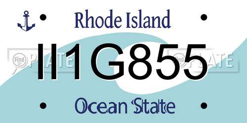 II1G855 Rhode Island License Plate