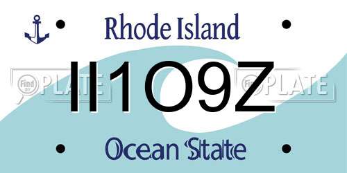 II1O9Z Rhode Island License Plate