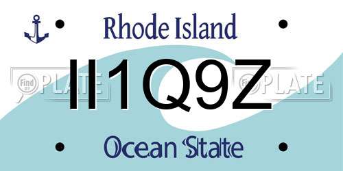 II1Q9Z Rhode Island License Plate