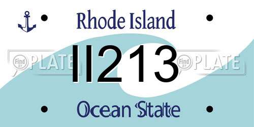 II213 Rhode Island License Plate