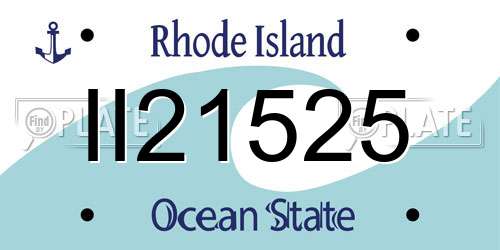 II21525 Rhode Island License Plate