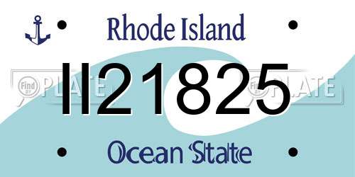 II21825 Rhode Island License Plate