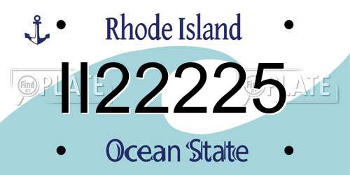 II22225 Rhode Island License Plate
