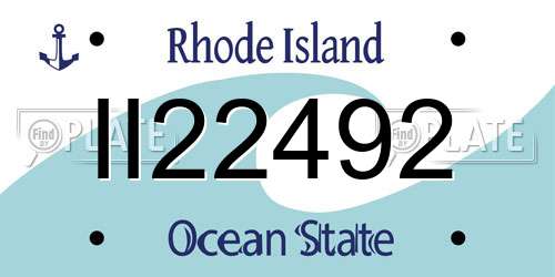 II22492 Rhode Island License Plate