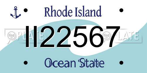 II22567 Rhode Island License Plate