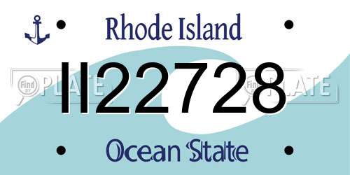 II22728 Rhode Island License Plate