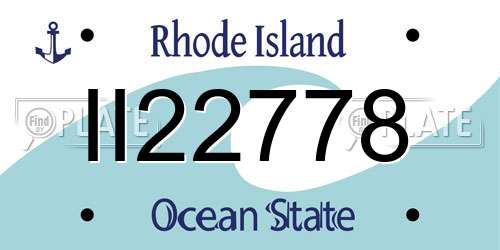 II22778 Rhode Island License Plate