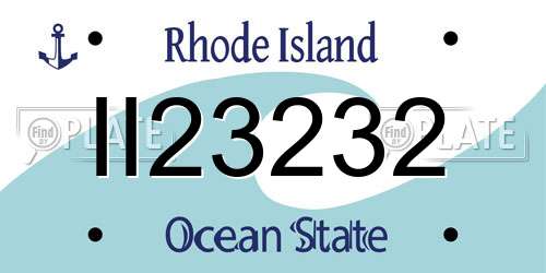 II23232 Rhode Island License Plate