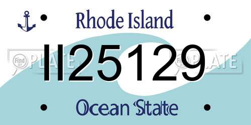 II25129 Rhode Island License Plate