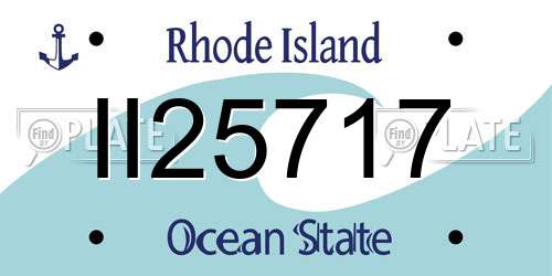 II25717 Rhode Island License Plate