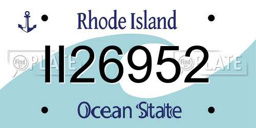 II26952 Rhode Island License Plate