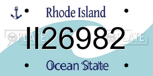II26982 Rhode Island License Plate