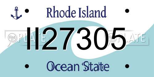II27305 Rhode Island License Plate