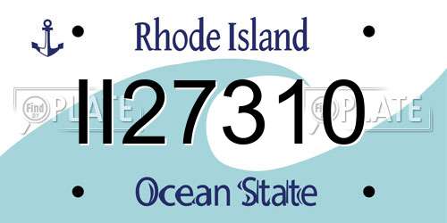 II27310 Rhode Island License Plate