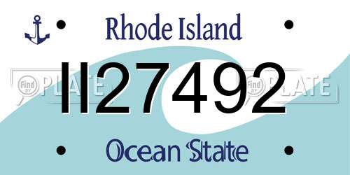 II27492 Rhode Island License Plate