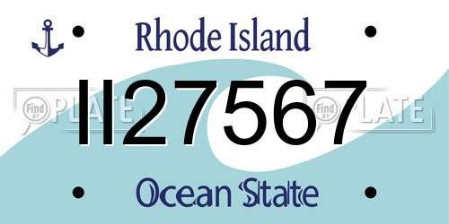II27567 Rhode Island License Plate