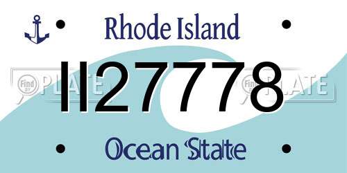 II27778 Rhode Island License Plate